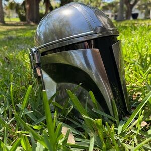 DIN DJARIN MANDALORIAN MANDO HELMET CUSTOM HEAD SIZE 22” WITH NECK & HEAD PARTS